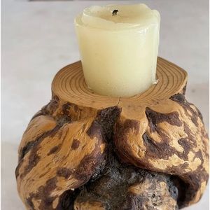 Lodgepole Pine Burls Crafted Candle Holder Vintage Crafted By Nature
